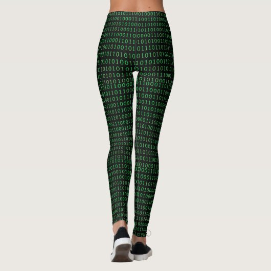 Leggings Code matriciel numérique - Motif binaire transpare (Dos)