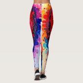 Leggings Cœur Abstrait Vibrant Art Splash (Dos)