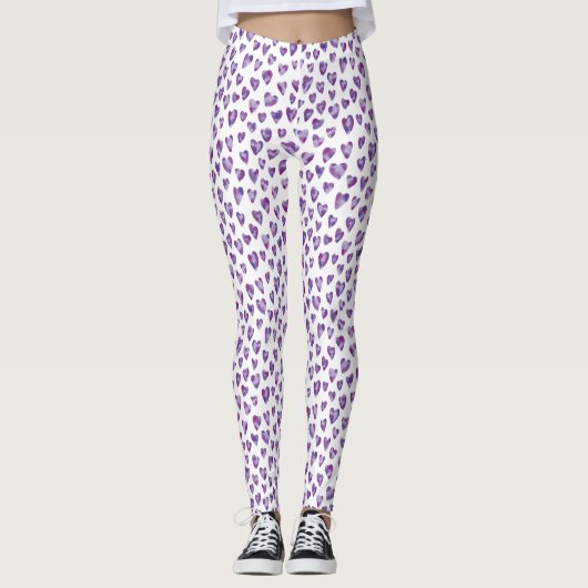 Leggings Coeur aquarelle (Devant)
