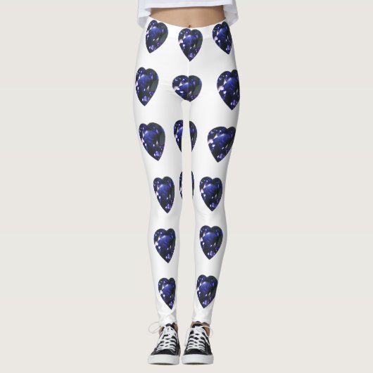 Leggings Coeur bleu saphir (Devant)