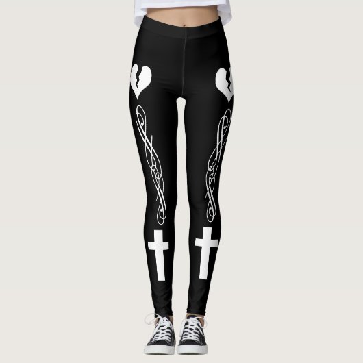 Leggings Coeur brisé monochrome (Devant)