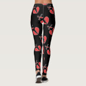 Leggings Coeur brisé noir et rouge (Dos)