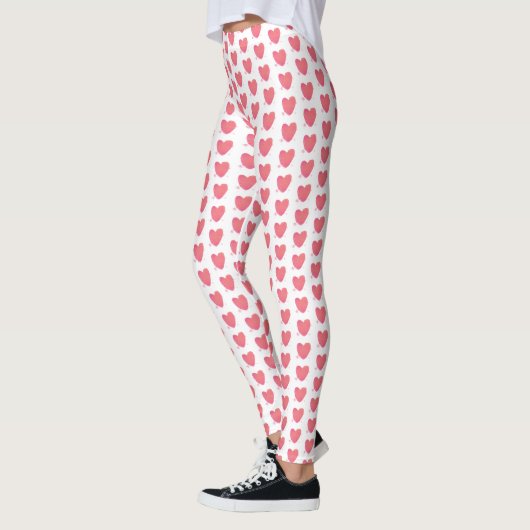 Leggings Coeur d'aquarelle rose (Gauche)