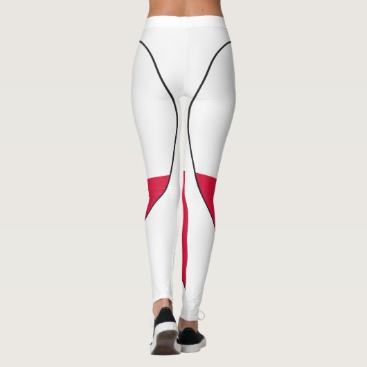 Leggings Coeur de drapeau de la Pologne (Dos)