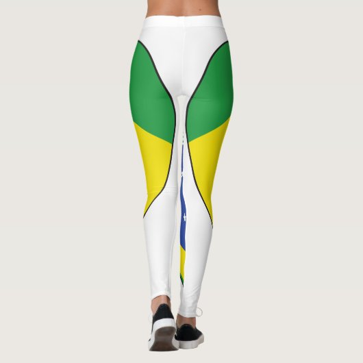 Leggings Coeur de drapeau du Brésil (Dos)