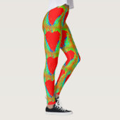 Leggings coeur de pierre rouge vert (Droite)