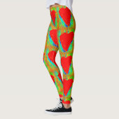 Leggings coeur de pierre rouge vert (Gauche)