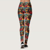Leggings Cœur de Rhodesian Ridgeback Roses Saint-Valentin (Dos)