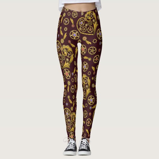 Leggings Cœur de rouages Steampunk (Devant)