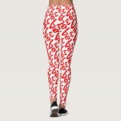 Leggings Coeur du drapeau canadien Rouge AMOUR Carrelé (Dos)