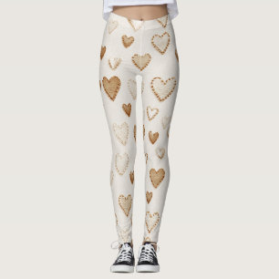Leggings Cœur marron Cocoa Crème