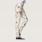 Leggings Cœur marron Cocoa Crème (Droite)