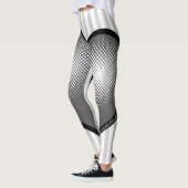 Leggings Coeur rayé Blanc, point 80 (Gauche)