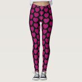 Leggings Coeur rose chaud faux parties scintillant scintill (Devant)