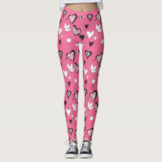 Leggings coeur rose coeur amour couleur athlétique tendance