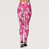 Leggings Coeur rose rouge d'aquarelle mignonne de (Dos)