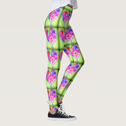 Leggings coeur rose vert (Droite)