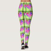 Leggings coeur rose vert (Dos)