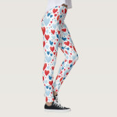 Leggings Coeur rouge, bleu et blanc (Droite)