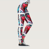 Leggings Coeur rouge et Chrome Stethoscope Soins de santé (Droite)