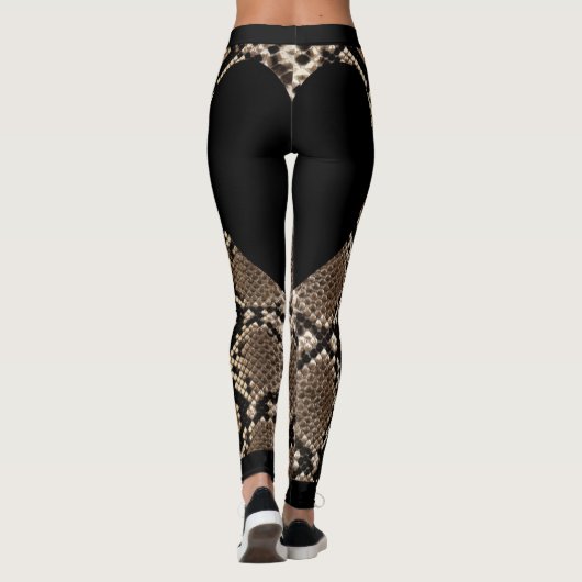 Leggings Coeur Snakeskin noir (Dos)