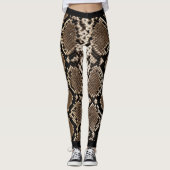 Leggings Coeur Snakeskin noir (Devant)