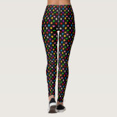 Leggings Cœurs Amour Colorés Motif Design Noir (Dos)