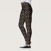 Leggings Cœurs Amour Colorés Motif Design Noir (Gauche)