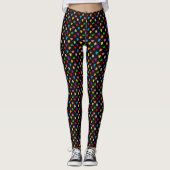 Leggings Cœurs Amour Colorés Motif Design Noir (Devant)
