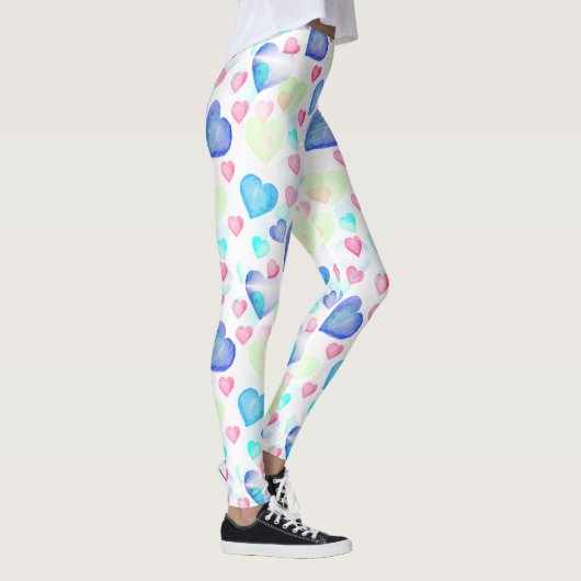 Leggings Coeurs aquarelle (Droite)