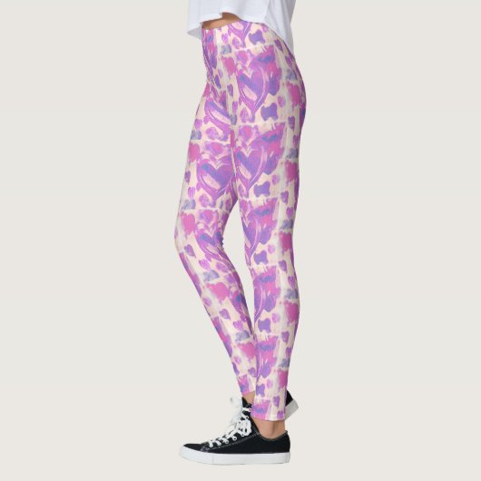 Leggings Coeurs aquarelle (Gauche)