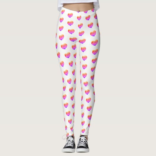 Leggings Coeurs arc-en-ciel - (Devant)