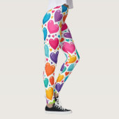 Leggings Coeurs arc-en-ciel colorés Valentines (Droite)