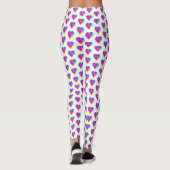 Leggings Coeurs arc-en-ciel sur blanc (Dos)