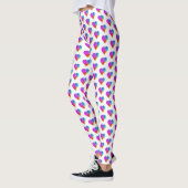 Leggings Coeurs arc-en-ciel sur blanc (Gauche)