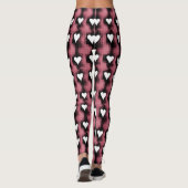 Leggings Coeurs blancs sur le panneau rouge (Dos)