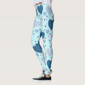 Leggings Coeurs bleus amusants (Gauche)