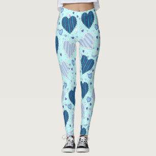 Leggings Coeurs bleus amusants