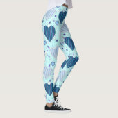 Leggings Coeurs bleus amusants (Droite)