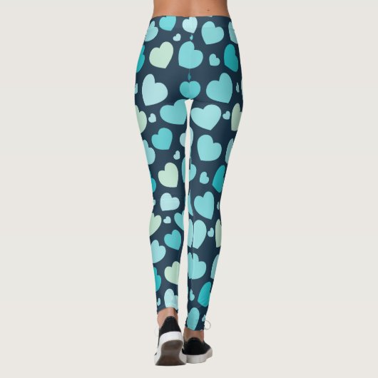 Leggings Coeurs Bleus Bébé (Dos)