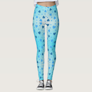 Leggings Coeurs bleus éparpillés en anneau de diamant tourb