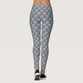 Leggings Coeurs bleus sur chocolat brun (Dos)