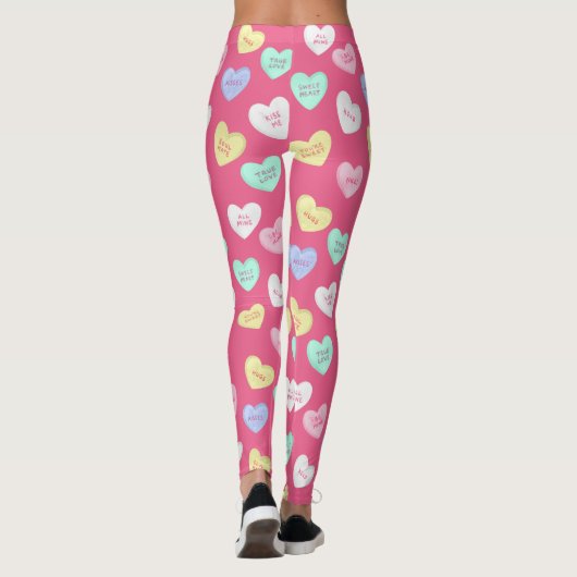 Leggings Coeurs bonbons de Saint-Valentin classiques (Dos)
