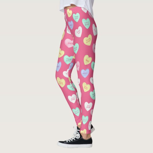 Leggings Coeurs bonbons de Saint-Valentin classiques (Gauche)