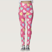 Leggings Coeurs bonbons de Saint-Valentin classiques (Devant)
