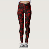 Leggings Coeurs branchés Red Bokeh (Devant)