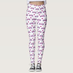 Leggings Coeurs britanniques de Mini Cooper - bleu et rose