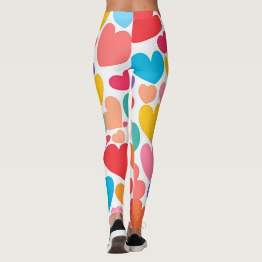 Leggings Coeurs colorés (Dos)