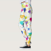 Leggings Coeurs colorés Love Paint Splatter (Gauche)
