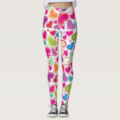 Leggings Coeurs d'amour mignons (Devant)